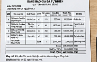 Bản báo giá đá tự nhiên